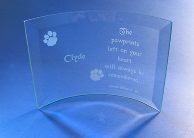 Glass gift from Animal Hospital Inc.